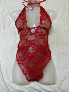 Red Lace Lingerie Bodysuit