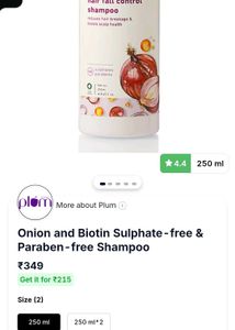Plum onion &amp; biotin hairfall shampoo