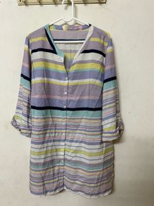 pastel button down shirt