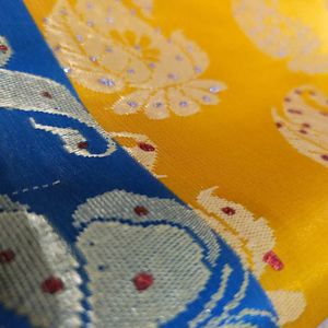 Yellow Tanchoi Silk Saree
