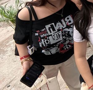 Graphic Print Black pull over T-shirt