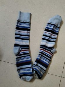 Striped Socks - Blue/White/Black