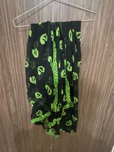 Green Salwar Kameez with Black Dupatta