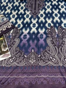 Pakistani Printed Ikat Paisley Unstitched Fabric