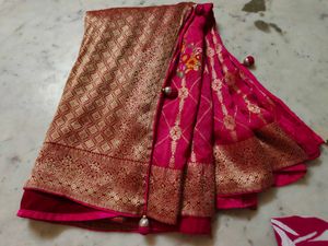 Banarasi Pink &amp; Gold Sari 🔥