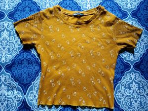 Zara Mustard Yellow Crop Top