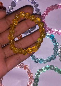 Handmade Crackled Glass Beads Bracelets