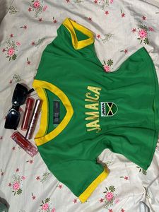 Jamaica Revolte Green &amp; Yellow Top