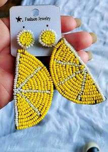 Pink Beaded Drop Earrings