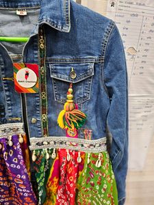Denim Long Shrug# Navratri Outfit