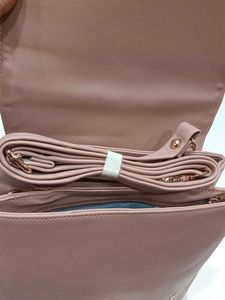 Mochi Women Pink Flap Over Sling (66-7153)