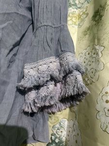 Blue Off-Shoulder Blouse