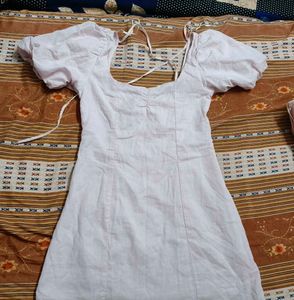 Pink Puff Sleeve Mini Dress