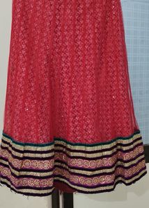Red heavy Embroidered Lehenga and Duppata Only