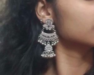 Silver Jhumka Earrings