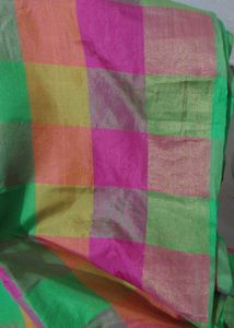 Colorful Checked Fabric Saree