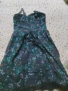 Mini Floral Green Stripped Dress