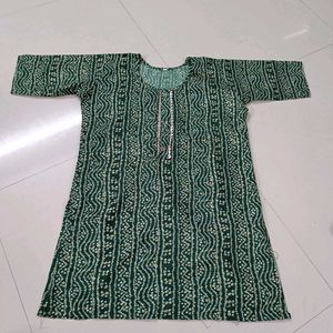Green Printed Kurta