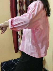 Pink Button-Up Shirt (New and very good condition)