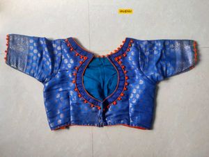 Navy Blue , Orenge Combination Blouse