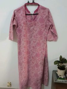 Pink Floral Button-Down Kurta