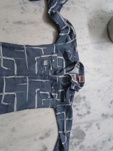 Abstract Print Button-Down Shirt