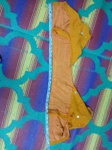 Mustard Saree with Silver Detail