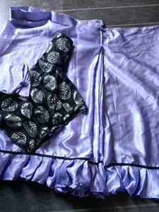 Lavender ready to wear Saree with Blouse