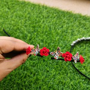 Floral Pearl Hairband (Combo Of 5)