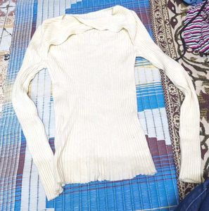 Cute Cream Long Sleeve Top