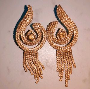 Statement Gold Rhinestone Earrings