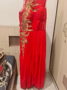 Red Embellished Ethnic Gown