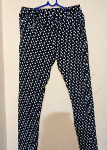 Black And White Printed Jeans/Jeggings