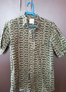 Soho men's half sleeve printed shirt,olive green colour