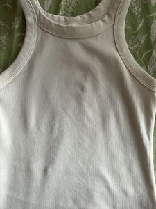 H&amp;m White Tank Top(Xs(