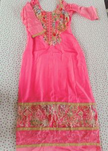 Pink Embroidered Silk Kurta