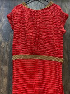 Red &amp; Gold Maxi Dress