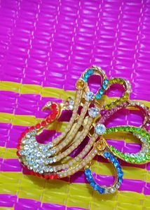 Rhinestone Peacock Brooch