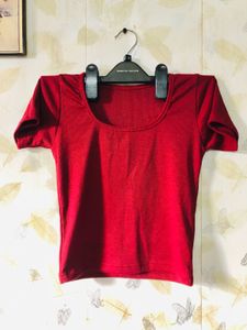 Ribbed Maroon Top