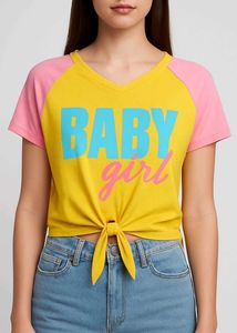 Color Block "Baby" Print