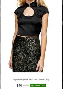 Topshop Keyhole Short Sleeve Crop