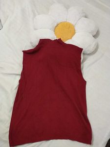 High Neck Red Top