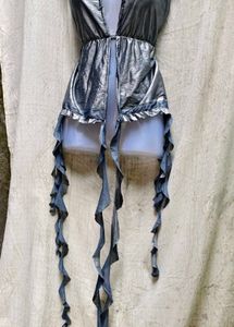 I. Silver Halter Top
