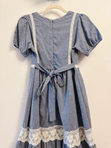 KOREAN STYLE Cute Blue Dress with Lace Detail