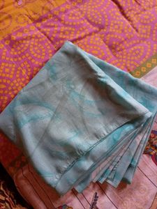 Elegant Blue Printed Saree