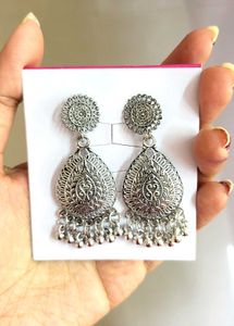 Silver Tone Drop Earrings