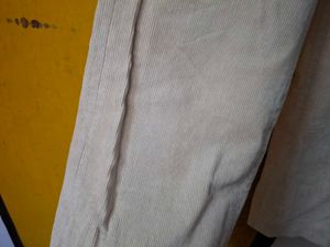 Women&#39;s Biege Velvet Trousers