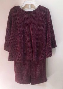 Girls Maroon Plaid Dress