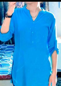 Turquoise blue Solid Tunic