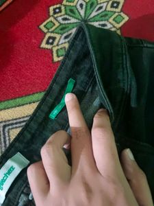 Olive Green Wide Leg Jeans